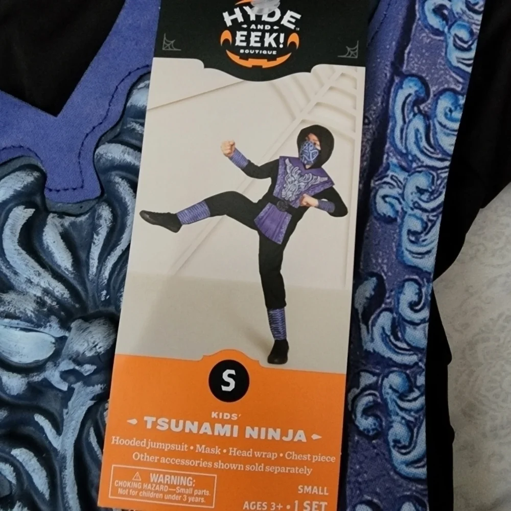 NWT Hyde & Eek Boutique Tsunami Ninja Kid's S M Black Blue Halloween Costume